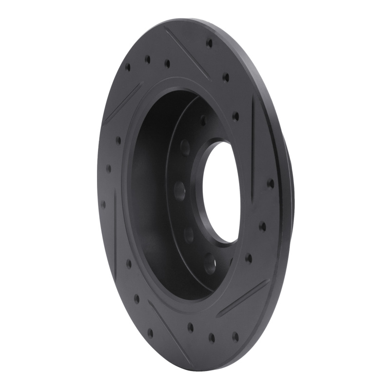 Hyundai Tiburon Brake Rotor (1) - Rear Left - R1 Concepts - Drilled & Slotted - Black - `03-`08